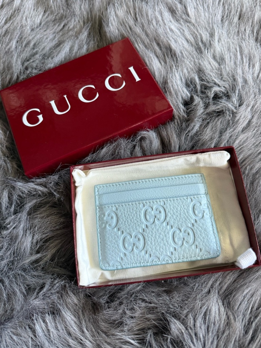 Gucci Baby Blue Leather Card Holder